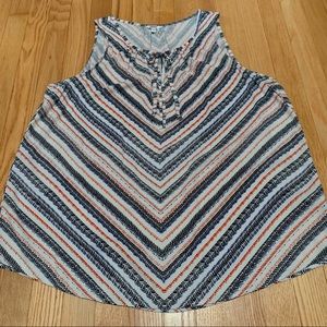 Sonoma Red White Blue Black Striped Tank Size XL